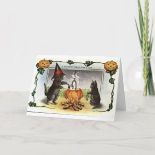 Vintage Halloween Greeting Cards Classic Poster Kort