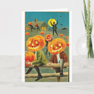 Vintage Halloween Greeting Cards Classic Poster Kort