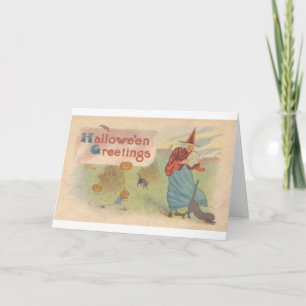 Vintage Halloween Greeting Cards Classic Poster Kort