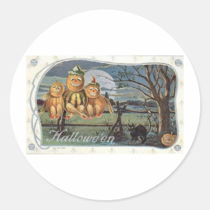 Vintage Halloween Greeting Cards Classic Poster Runt Klistermärke