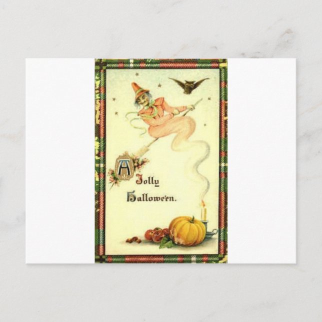 Vintage Halloween Greeting Cards Classic Poster Vykort (Framsida)