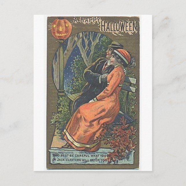 Vintage Halloween Greeting Cards Classic Poster Vykort (Framsida)