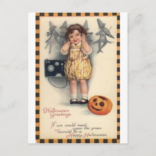 Vintage Halloween Greeting Cards Classic Poster Vykort