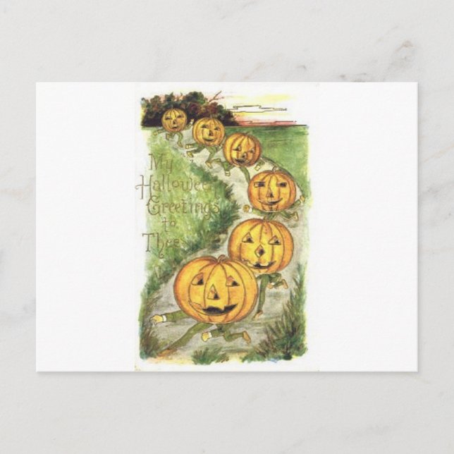 Vintage Halloween Greeting Cards Classic Poster Vykort (Framsida)