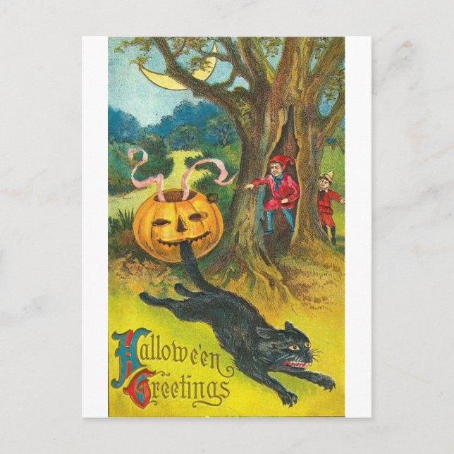Vintage Halloween Greeting Cards Classic Poster Vykort (Framsida)