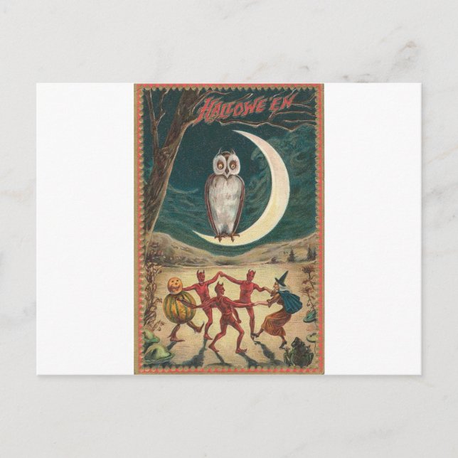 Vintage Halloween Greeting Cards Classic Poster Vykort (Framsida)