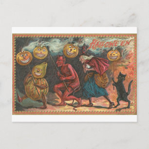 Vintage Halloween Greeting Cards Classic Poster Vykort