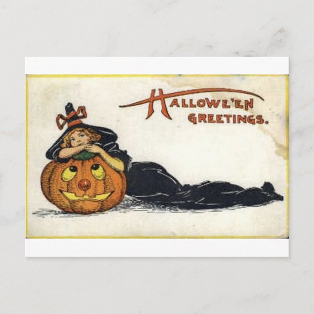 Vintage Halloween Greeting Cards Classic Poster Vykort (Framsida)