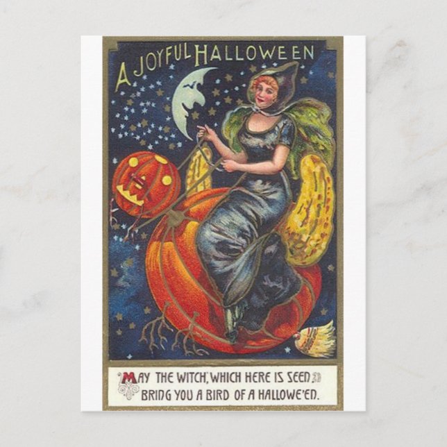 Vintage Halloween Greeting Cards Classic Poster Vykort (Framsida)