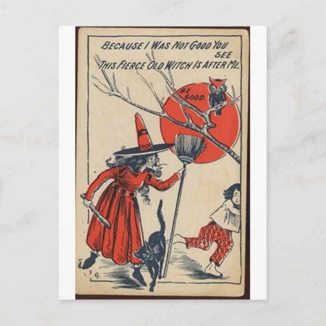 Vintage Halloween Greeting Cards Classic Poster Vykort (Framsida)