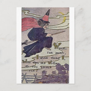 Vintage Halloween Greeting Cards Classic Poster Vykort