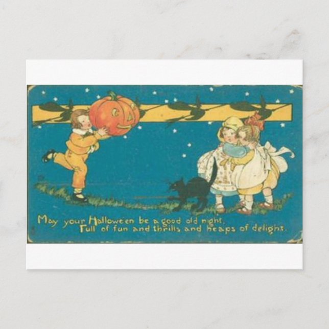 Vintage Halloween Greeting Cards Classic Poster Vykort (Framsida)