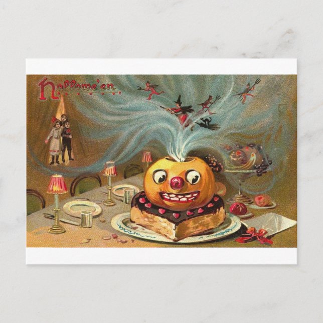 Vintage Halloween Greeting Cards Classic Poster Vykort (Framsida)