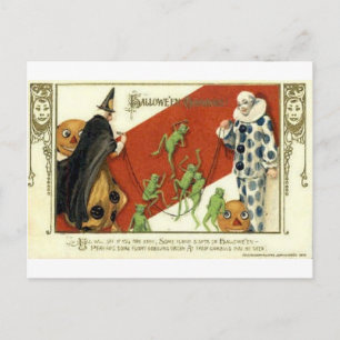 Vintage Halloween Greeting Cards Classic Poster Vykort