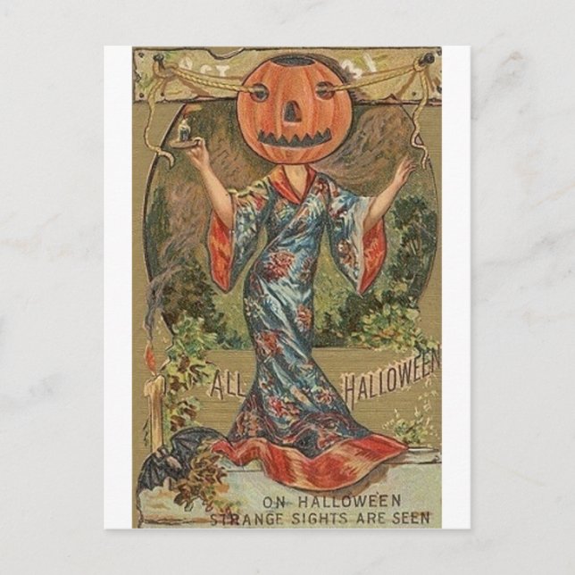 Vintage Halloween Greeting Cards Classic Poster Vykort (Framsida)