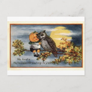 Vintage Halloween Greeting Cards Classic Poster Vykort