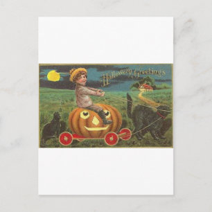 Vintage Halloween Greeting Cards Classic Poster Vykort