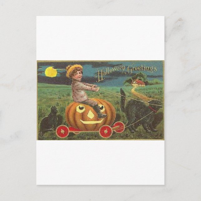Vintage Halloween Greeting Cards Classic Poster Vykort (Framsida)