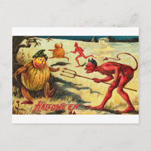 Vintage Halloween Greeting Cards Classic Poster Vykort
