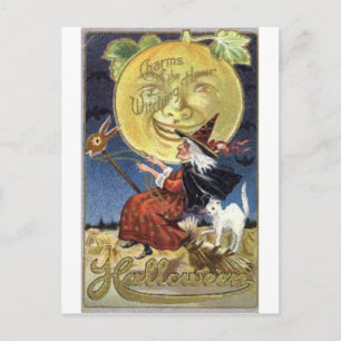 Vintage Halloween Greeting Cards Classic Poster Vykort