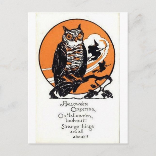 Vintage Halloween Greeting Cards Classic Poster Vykort (Framsida)