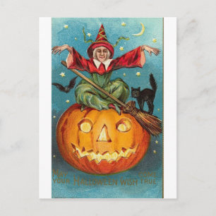Vintage Halloween Greeting Cards Classic Poster Vykort