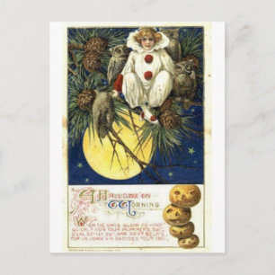 Vintage Halloween Greeting Cards Classic Poster Vykort