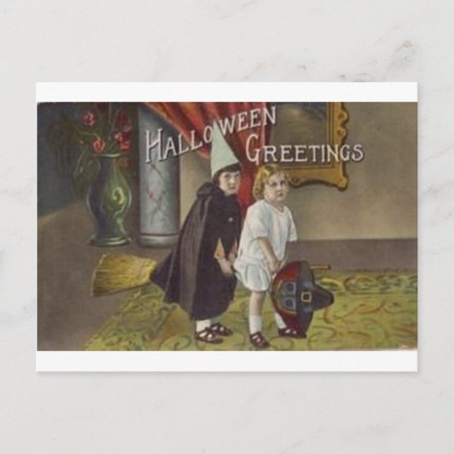 Vintage Halloween Greeting Cards Classic Poster Vykort (Framsida)