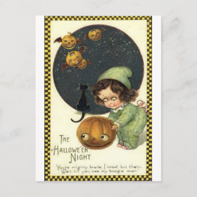 Vintage Halloween Greeting Cards Classic Poster Vykort (Framsida)