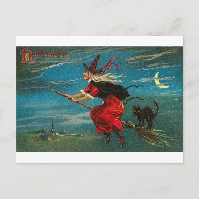 Vintage Halloween Greeting Cards Classic Poster Vykort (Framsida)