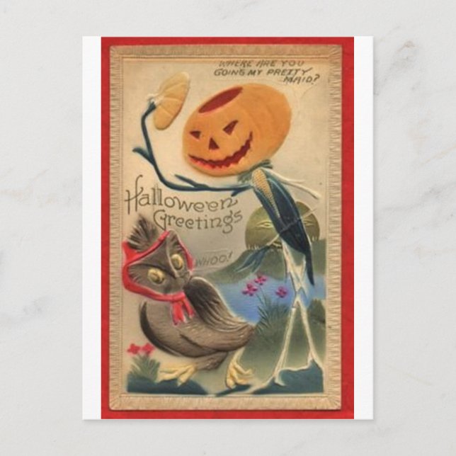 Vintage Halloween Greeting Cards Classic Poster Vykort (Framsida)