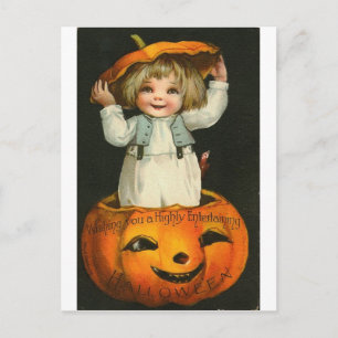 Vintage Halloween Greeting Cards Classic Poster Vykort