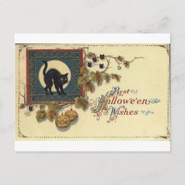 Vintage Halloween Greeting Cards Classic Poster Vykort (Framsida)