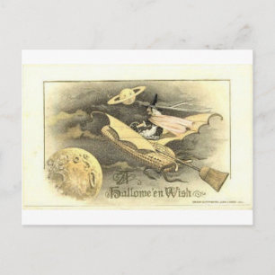 Vintage Halloween Greeting Cards Classic Poster Vykort