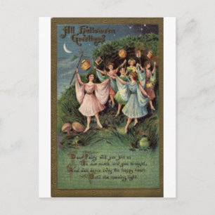 Vintage Halloween Greeting Cards Classic Poster Vykort