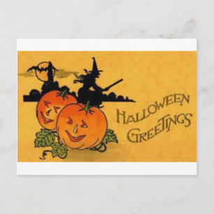 Vintage Halloween Greeting Cards Classic Poster Vykort