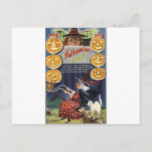 Vintage Halloween Greeting Cards Classic Poster Vykort