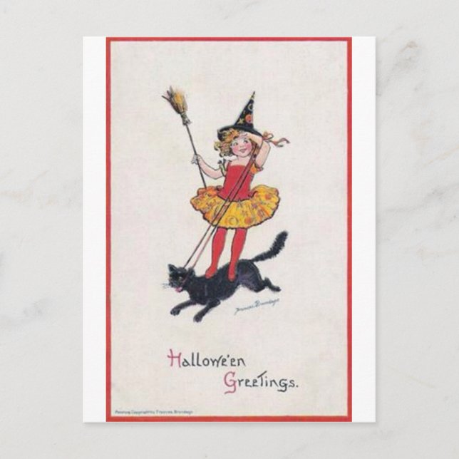 Vintage Halloween Greeting Cards Classic Poster Vykort (Framsida)