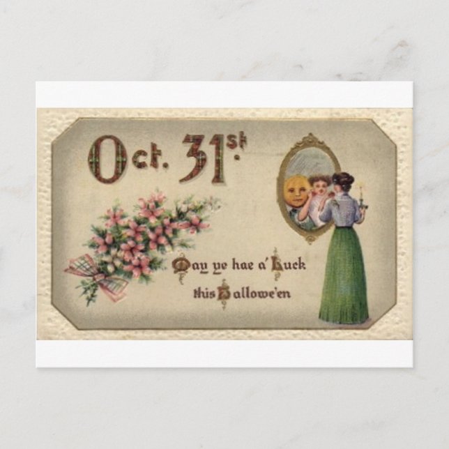 Vintage Halloween Greeting Cards Classic Poster Vykort (Framsida)
