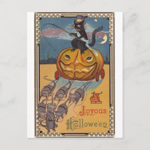Vintage Halloween Greeting Cards Classic Poster Vykort