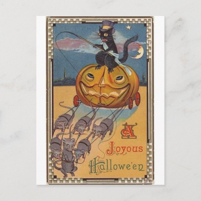 Vintage Halloween Greeting Cards Classic Poster Vykort (Framsida)
