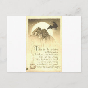 Vintage Halloween Greeting Cards Classic Poster Vykort