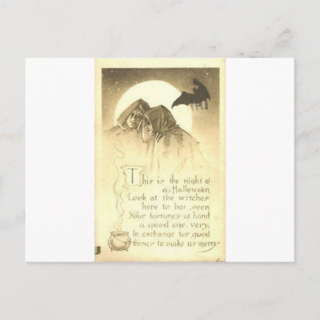 Vintage Halloween Greeting Cards Classic Poster Vykort (Framsida)