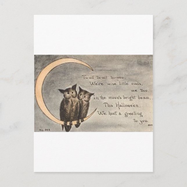 Vintage Halloween Greeting Cards Classic Poster Vykort (Framsida)