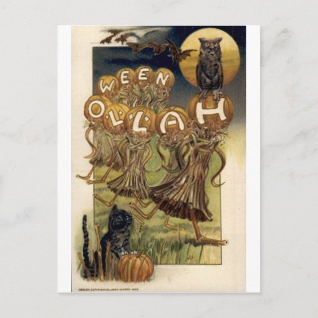 Vintage Halloween Greeting Cards Classic Poster Vykort (Framsida)