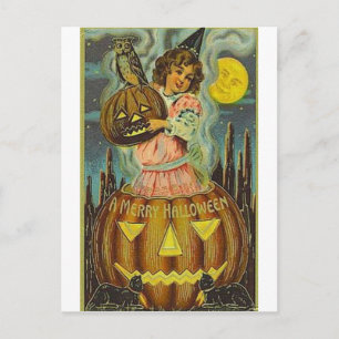Vintage Halloween Greeting Cards Classic Poster Vykort