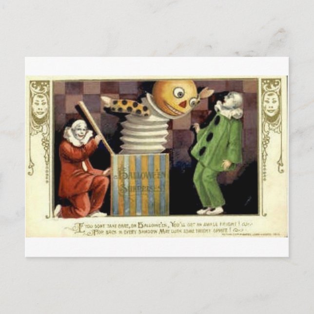 Vintage Halloween Greeting Cards Classic Poster Vykort (Framsida)
