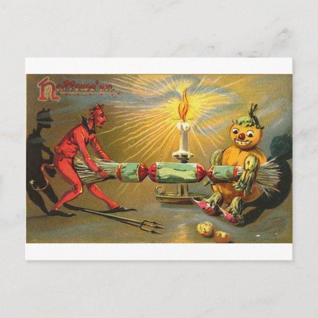 Vintage Halloween Greeting Cards Classic Poster Vykort (Framsida)