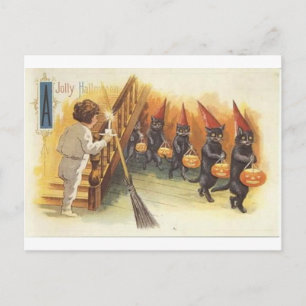 Vintage Halloween Greeting Cards Classic Poster Vykort