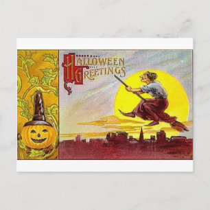Vintage Halloween Greeting Cards Classic Poster Vykort